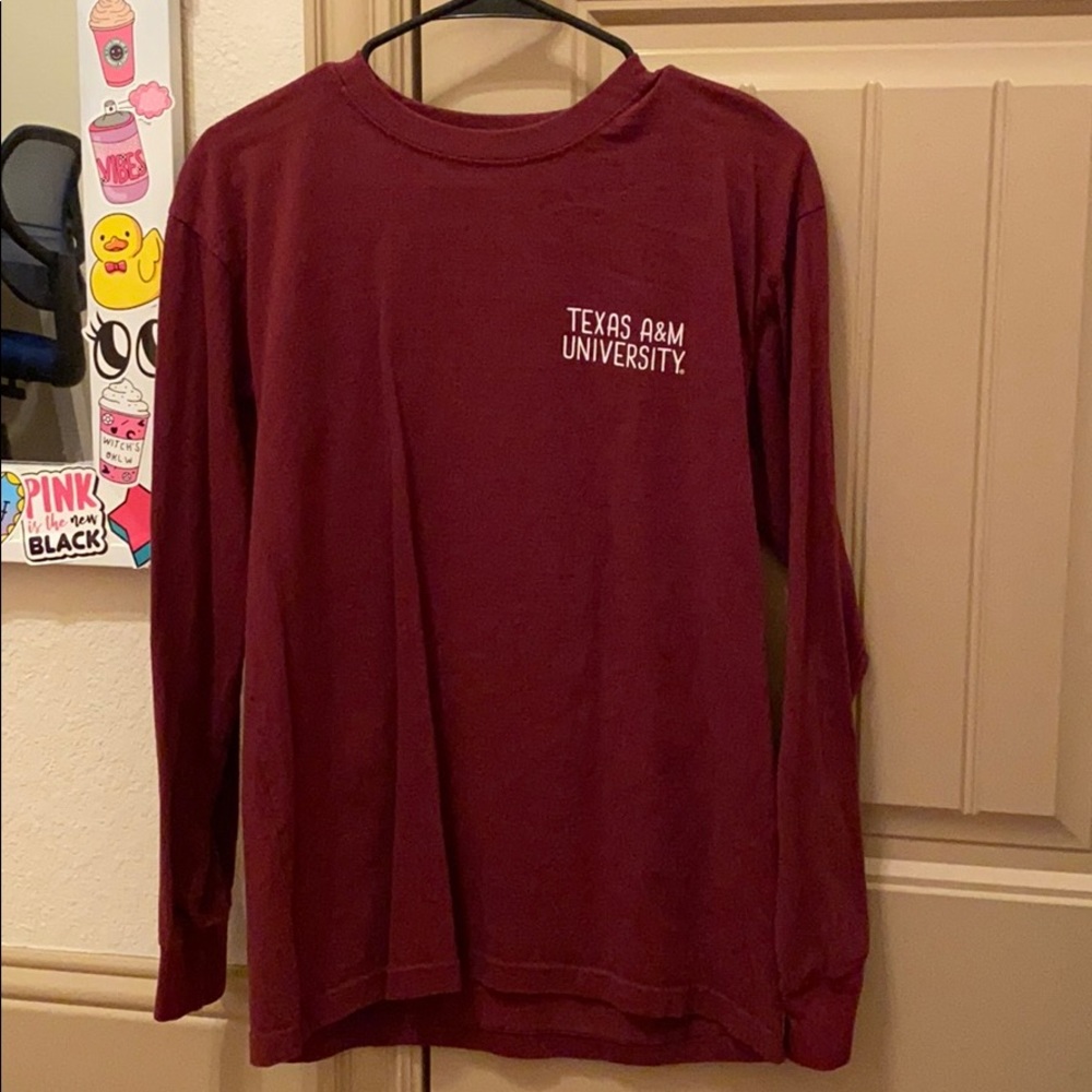 long sleeve maroon TAMU t shirt
